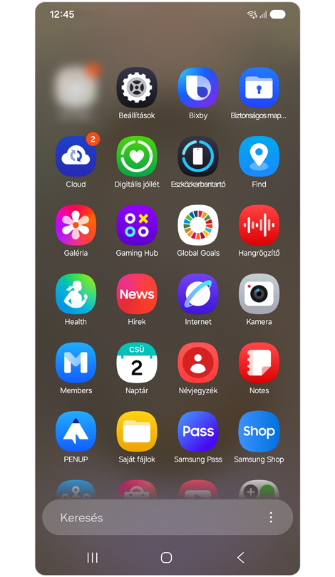Alkalmazások megjelenítése ábécé sorrendbe rendezve