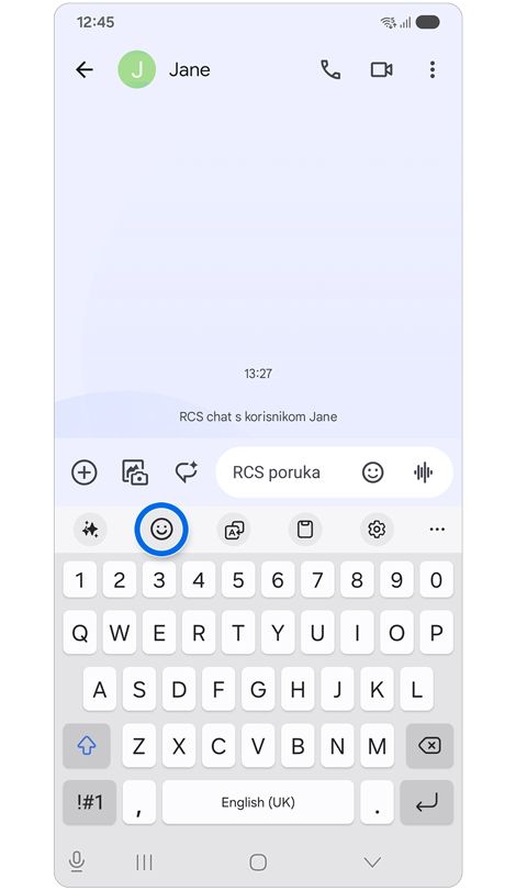 Zaslon aplikacije Poruke.