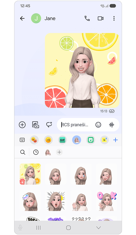 Susirašinėjimas, kuriame panaudotas pseudoportreto lipdukas.