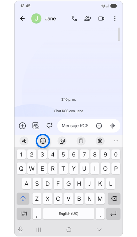 Pantalla de la app Mensajes.
