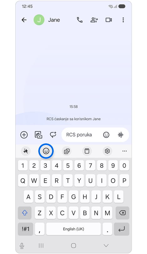 Ekran aplikacije Poruke.