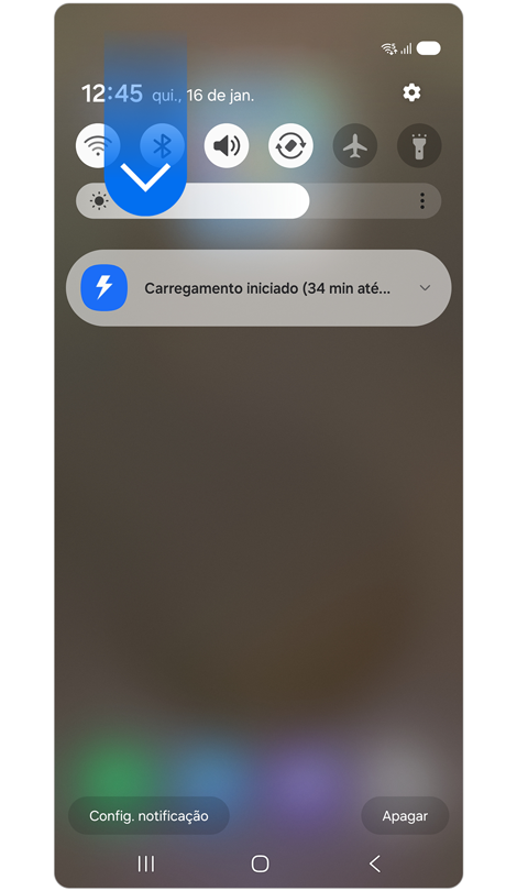 Painel de notificações.