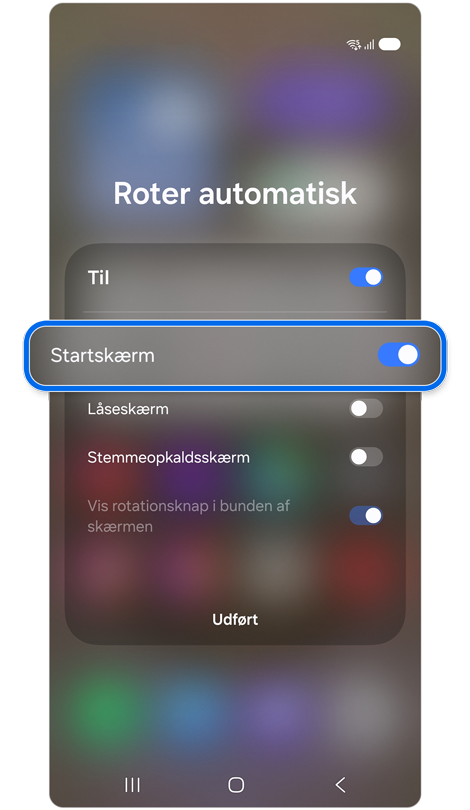 Indstillinger for Roter automatisk.