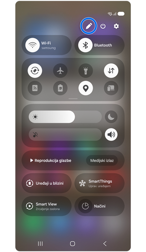 Panel za brzo podešavanje