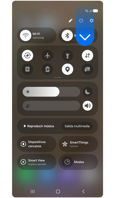 Panel de acceso rápido