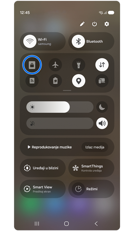 Panel za Brzo podešavanje