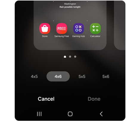 Home screen grid options for One UI 6.
