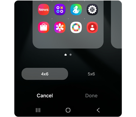 Home screen grid options for One UI 7.