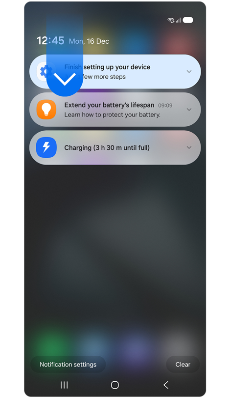 Notifications panel.