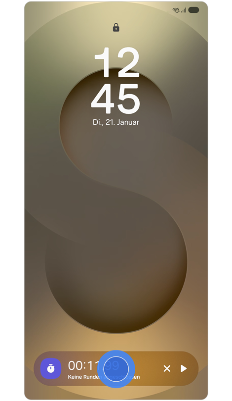 Sperrbildschirm mit erweiterter Now Bar-Leiste