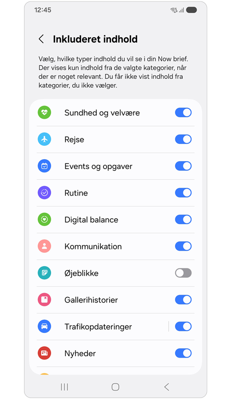 Nu kort indholdsliste.