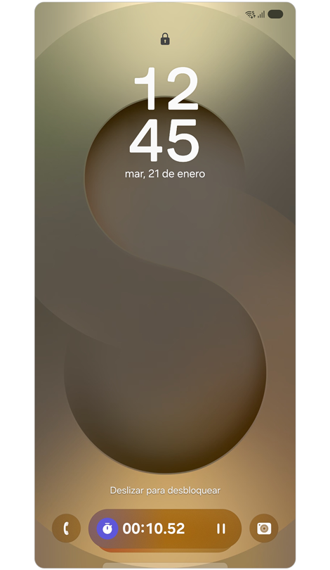 Pantalla de bloqueo con Now bar.