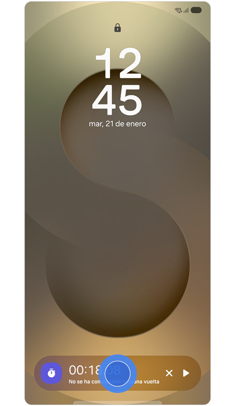 Pantalla de bloqueo con Now bar expandida.