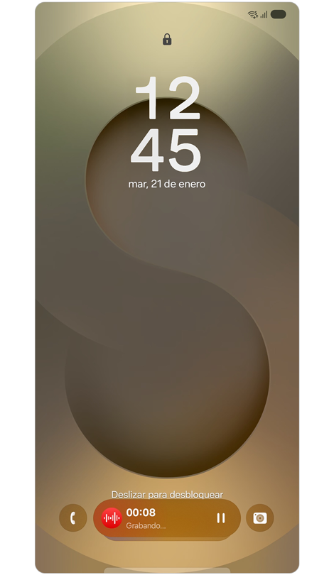 Pantalla de bloqueo con Now bar.