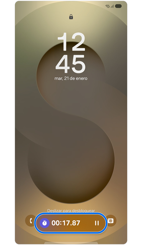 Pantalla de bloqueo con barra Now.