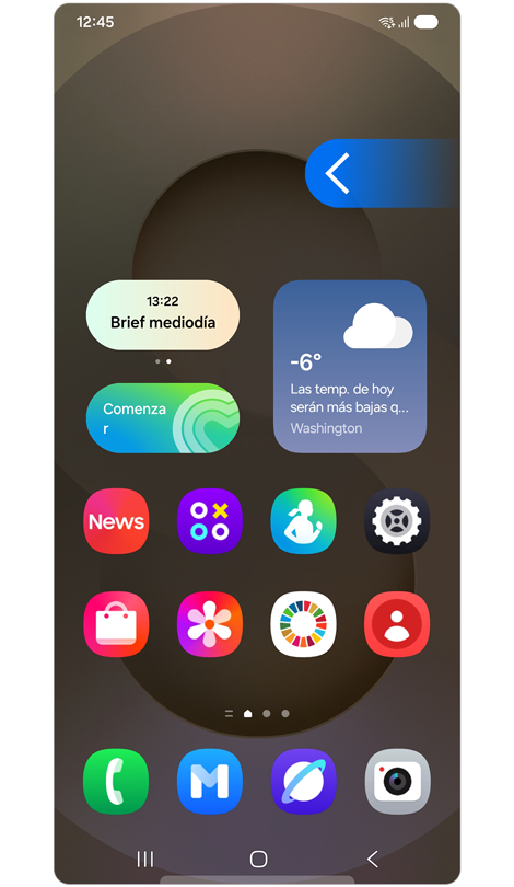 Pantalla de inicio de One UI 7.