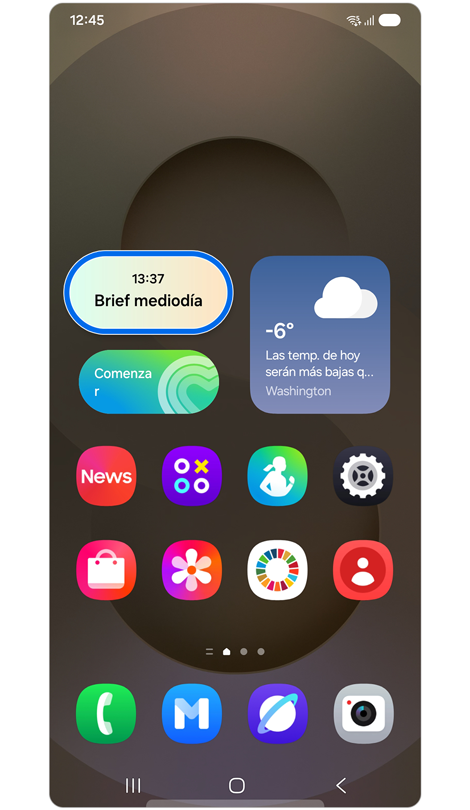 Pantalla de inicio de One UI 7.