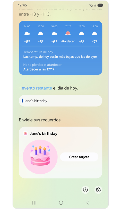 Una notificación de cumpleaños apareció en la pantalla de Now brief.