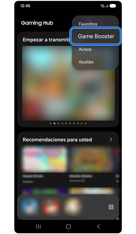 Aplicación Gaming Hub.