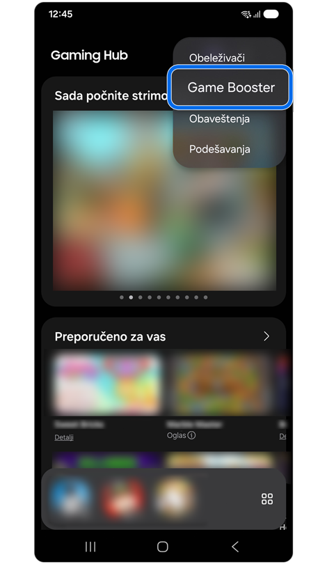 Aplikacija Gaming Hub.