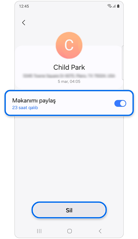 Məkanınızı fərdi kontaktla paylaşmağı dayandırmaq və ya onları silmək üçün seçimlər