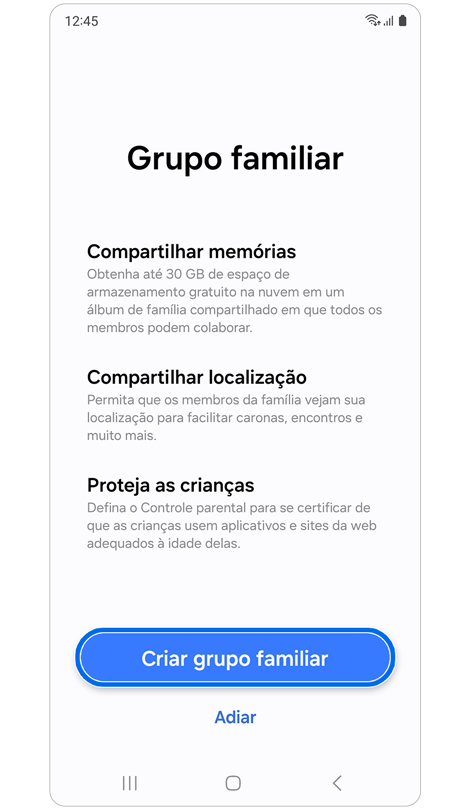 Informações sobre o que você pode fazer com um grupo familiar