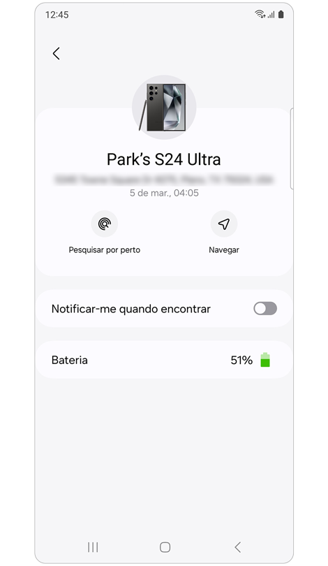 Informações sobre um dispositivo compartilhado por um membro da família