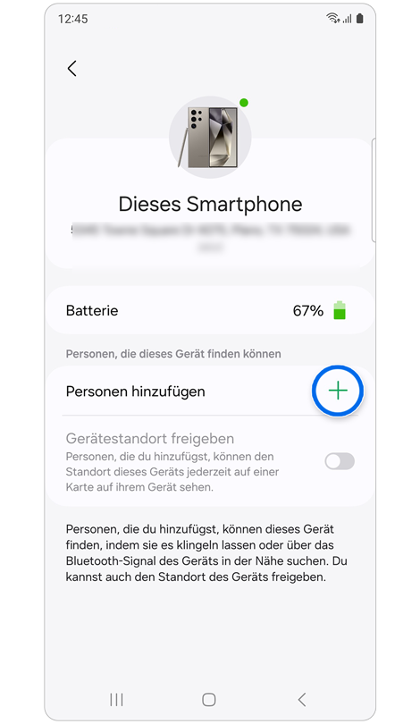 Informationen über das ausgewählte Gerät