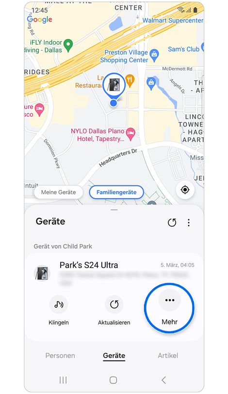 "Geräte" in Samsung Find