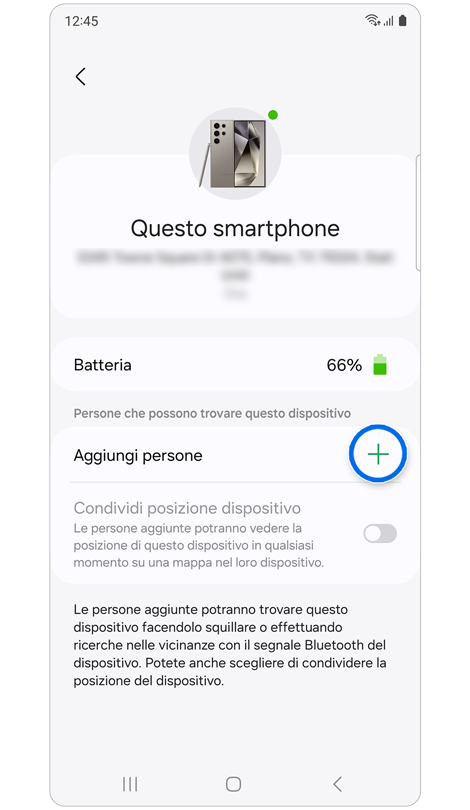 Informazioni sul dispositivo selezionato.