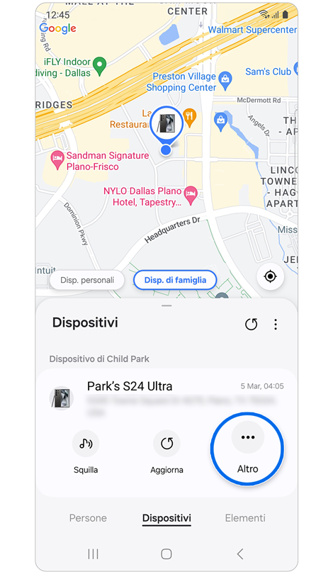 Scheda Dispositivi di Samsung Find