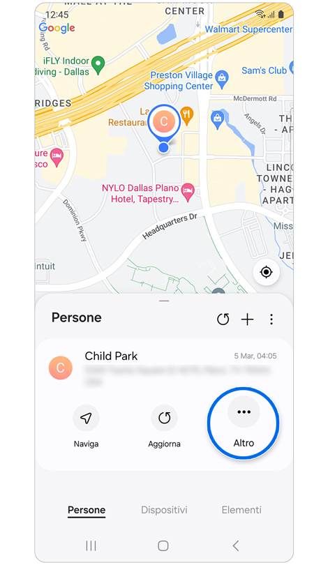 Scheda Persone di Samsung Find