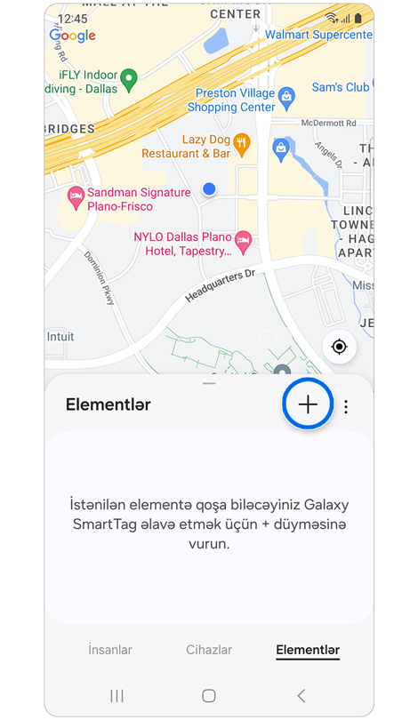 Samsung Find Elementlər nişanı