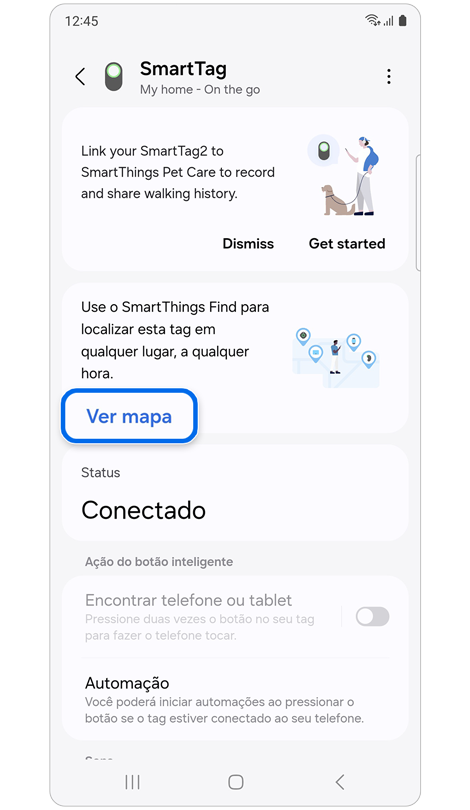 Janela pop-up para nomear sua SmartTag.