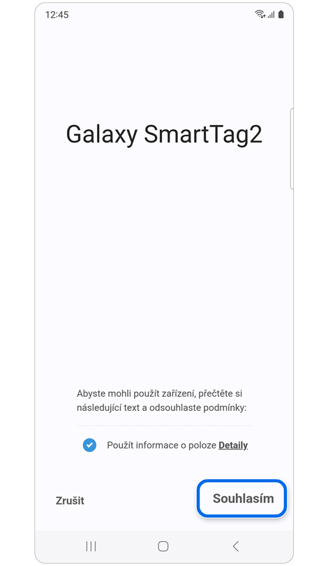 Obrazovka pro udělení povolení aplikaci k použití informací o poloze.