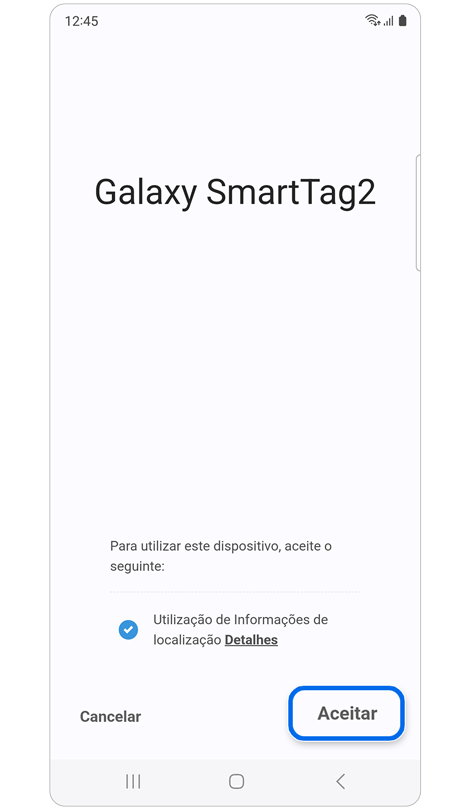 Ecrã para dar permissão à aplicação para utilizar informações de localização.