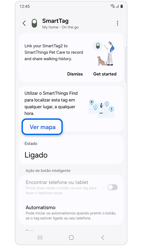 Janela pop-up para nomear a sua SmartTag.