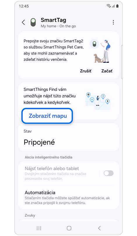 Vyskakovacie okno na pomenovanie vašej značky SmartTag.
