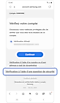Écran de vérification d’un compte Samsung