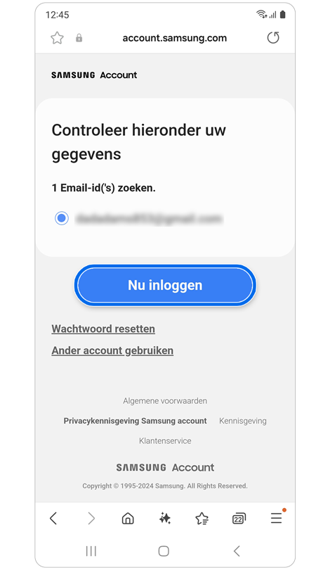 Verificatiescherm e-mailadres.