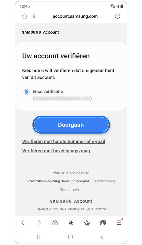 Opties voor verificatie.
