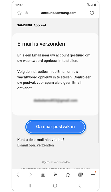 Er is een e-mail verzonden naar je primaire e-mailadres.