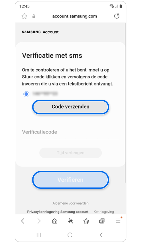 Sms-bericht voor verificatie.