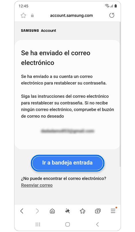 Ten en cuenta que se ha enviado un correo electrónico a tu dirección de correo electrónico principal.