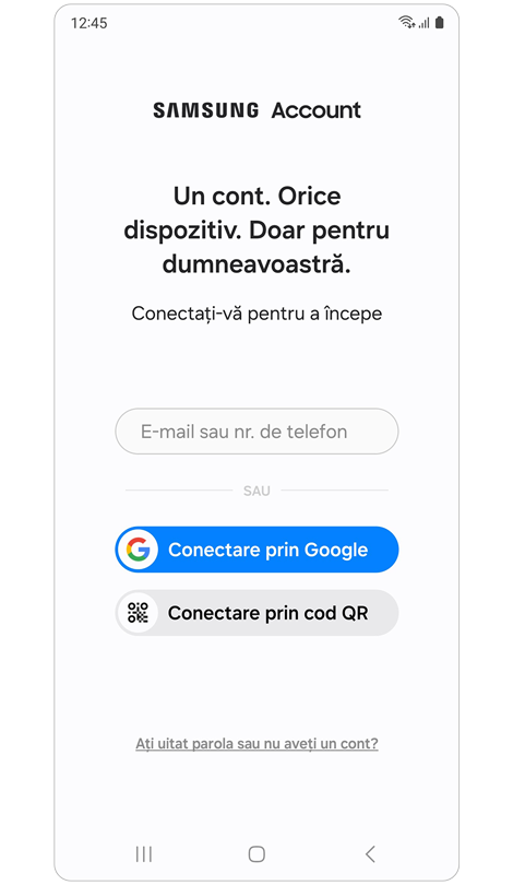 Opțiunea de a introduce un ID de cont.