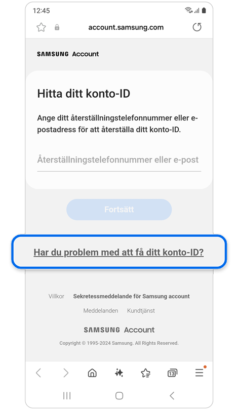 Alternativ för verifieringsmetod.