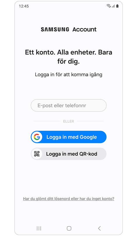 Alternativ att ange ett konto-ID.