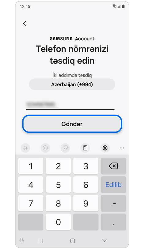2 addımlı doğrulama ekranı