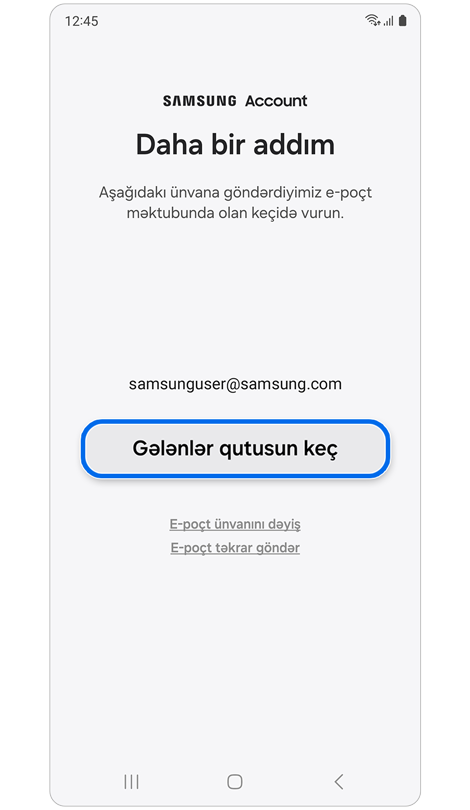 E-poçt gələnlər qutusuna keçid