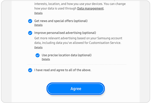 Qaydalar və şərtlər səhifəsi